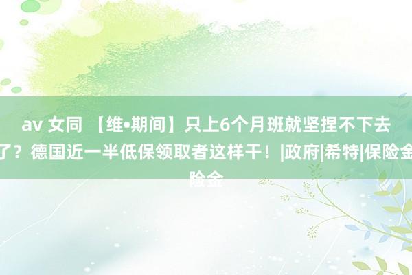 av 女同 【维•期间】只上6个月班就坚捏不下去了？德国近一半低保领取者这样干！|政府|希特|保险金