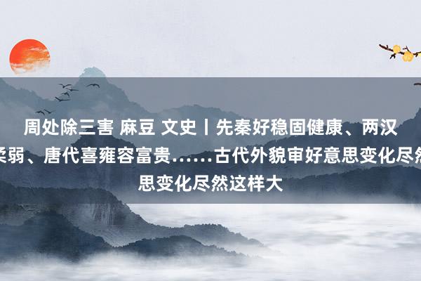 周处除三害 麻豆 文史丨先秦好稳固健康、两汉爱紧密柔弱、唐代喜雍容富贵……古代外貌审好意思变化尽然这样大