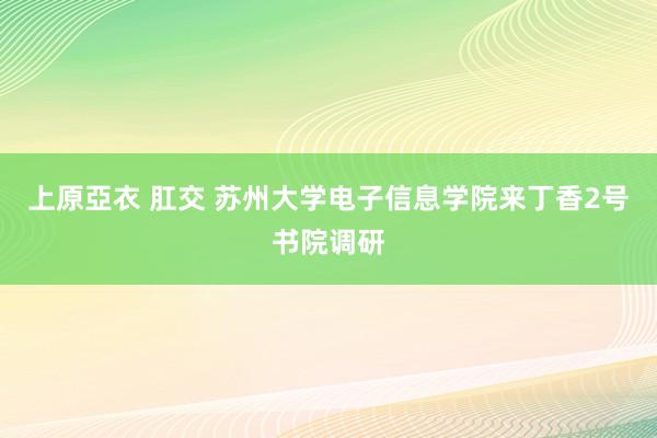 上原亞衣 肛交 苏州大学电子信息学院来丁香2号书院调研