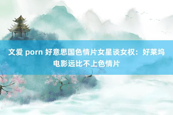 文爱 porn 好意思国色情片女星谈女权：好莱坞电影远比不上色情片
