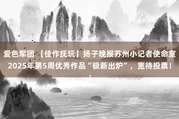 爱色军团 【佳作抚玩】扬子晚报苏州小记者使命室2025年第5周优秀作品“极新出炉”，宽待投票！