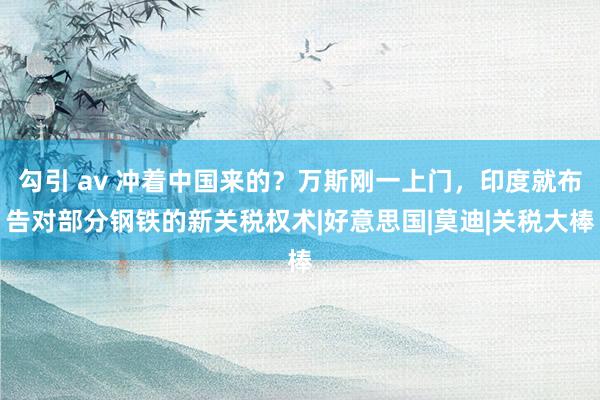 勾引 av 冲着中国来的？万斯刚一上门，印度就布告对部分钢铁的新关税权术|好意思国|莫迪|关税大棒